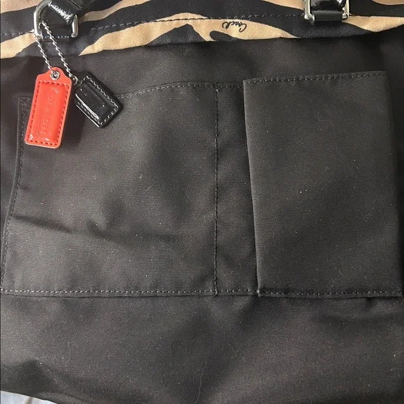 Coach Signature Stripe Zebra Tote Bag - Picture 9 of 10